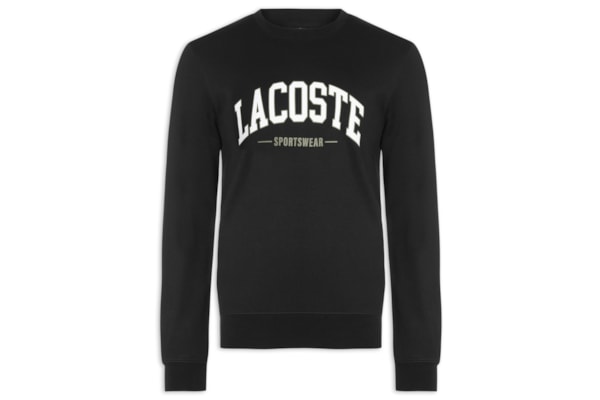 Blusa Moletom Masculina Gola Careca Sem Capuz - Preto