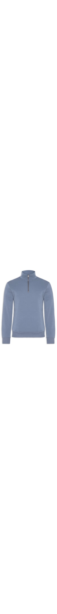 Blusa Moletom Masculina Meio Zíper - Azul