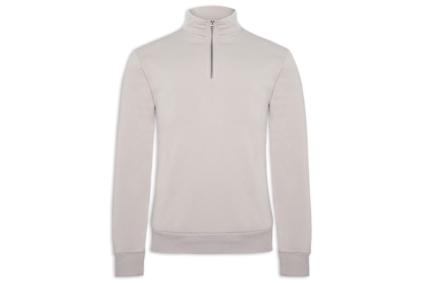 Blusa Moletom Masculino Meio Zíper - Cinza