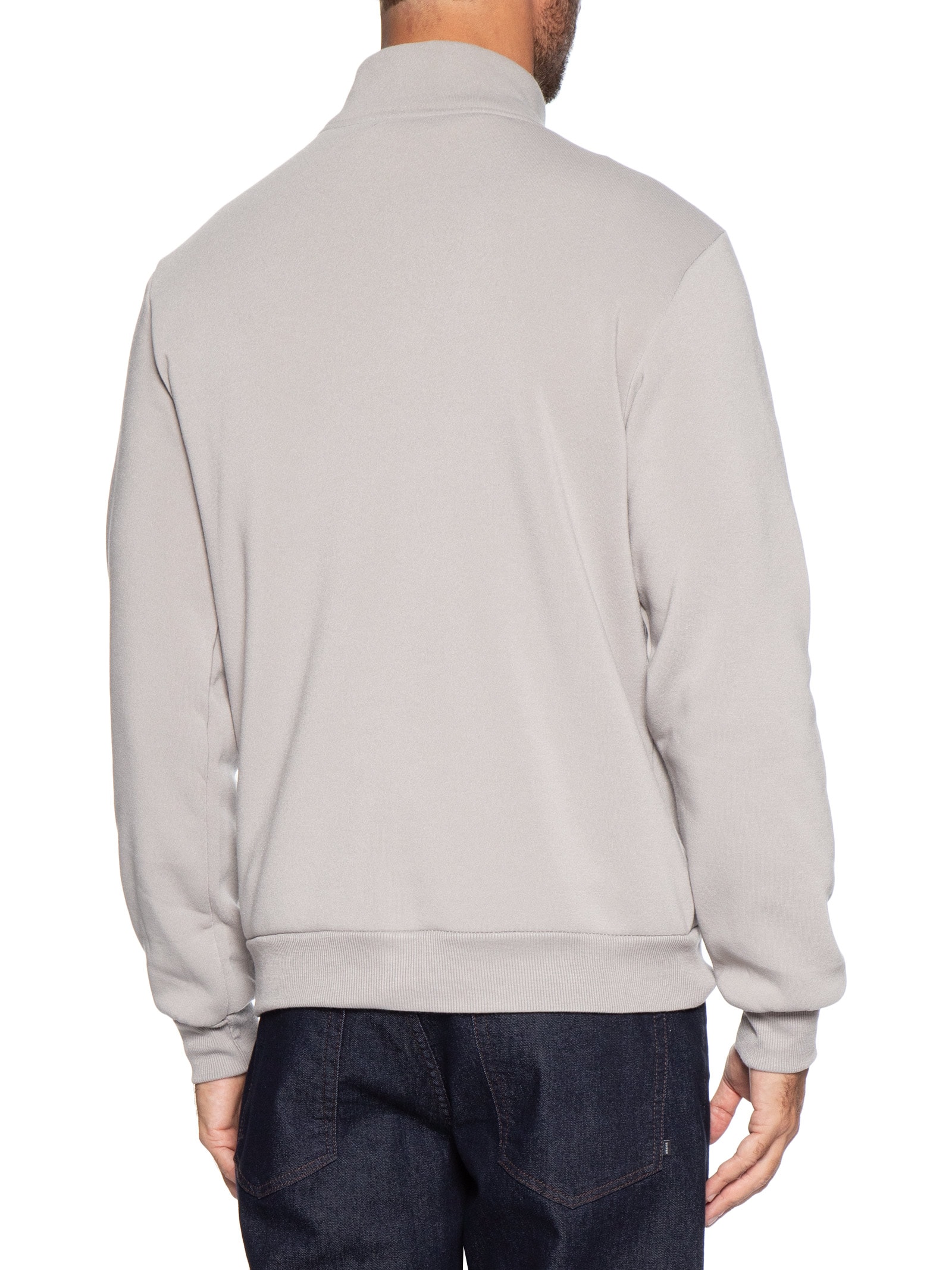 Blusa Moletom Masculino Meio Zíper Cinza Basiq Men