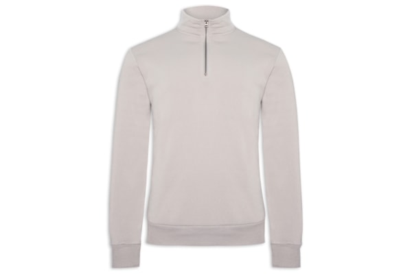 Blusa Moletom Masculino Meio Zíper - Cinza