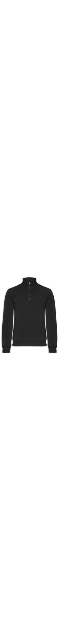 Blusa Moletom Masculino Meio Zíper - Preto