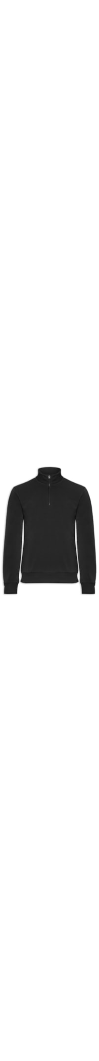 Blusa Moletom Masculino Meio Zíper - Preto
