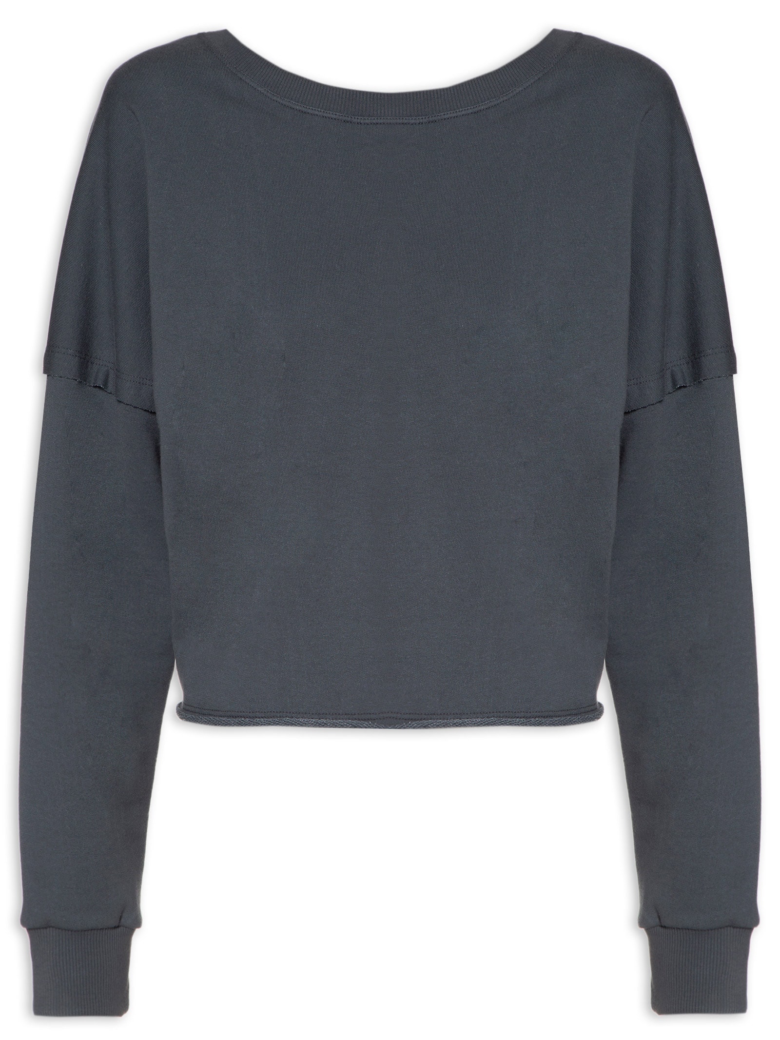 Blusa Moletom Repuxado Costas Cinza Market 33