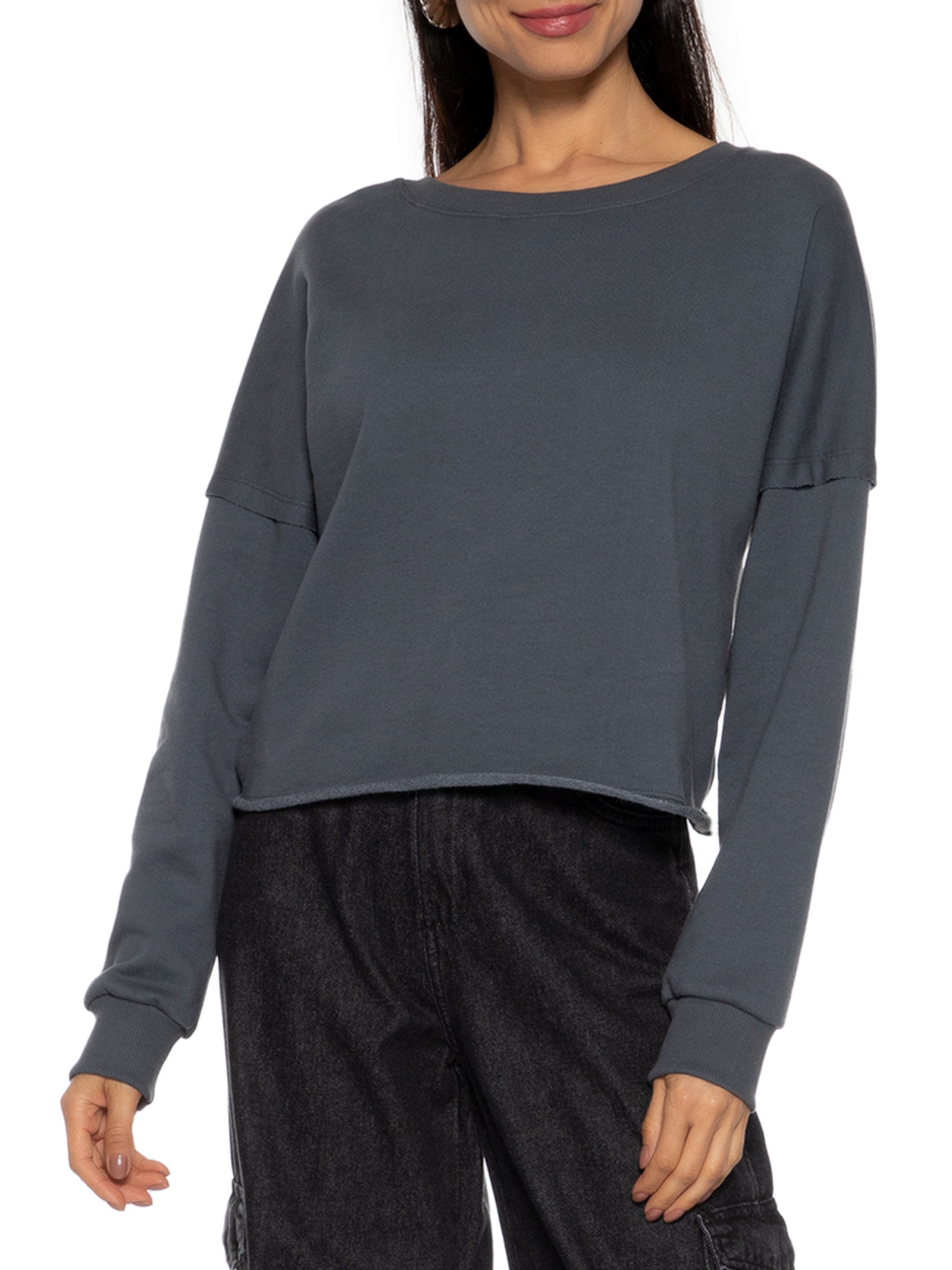 Blusa Moletom Repuxado Costas Cinza Market 33