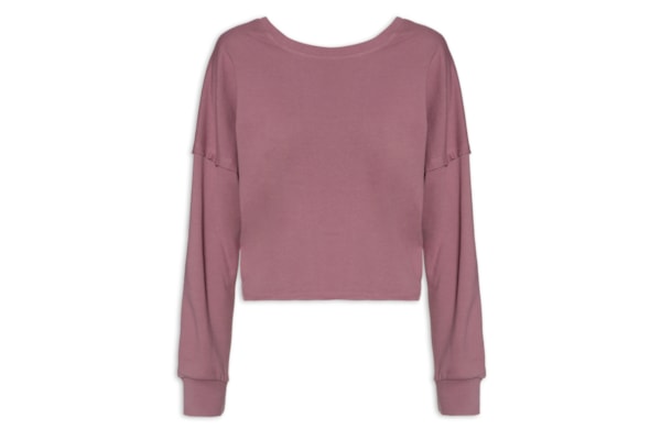 Blusa Moletom Repuxado Costas - Rosa