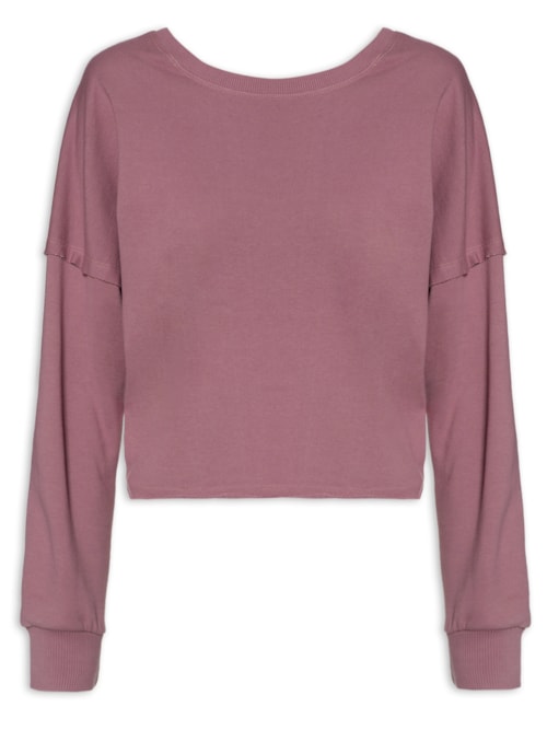 Blusa Moletom Repuxado Costas – Rosa