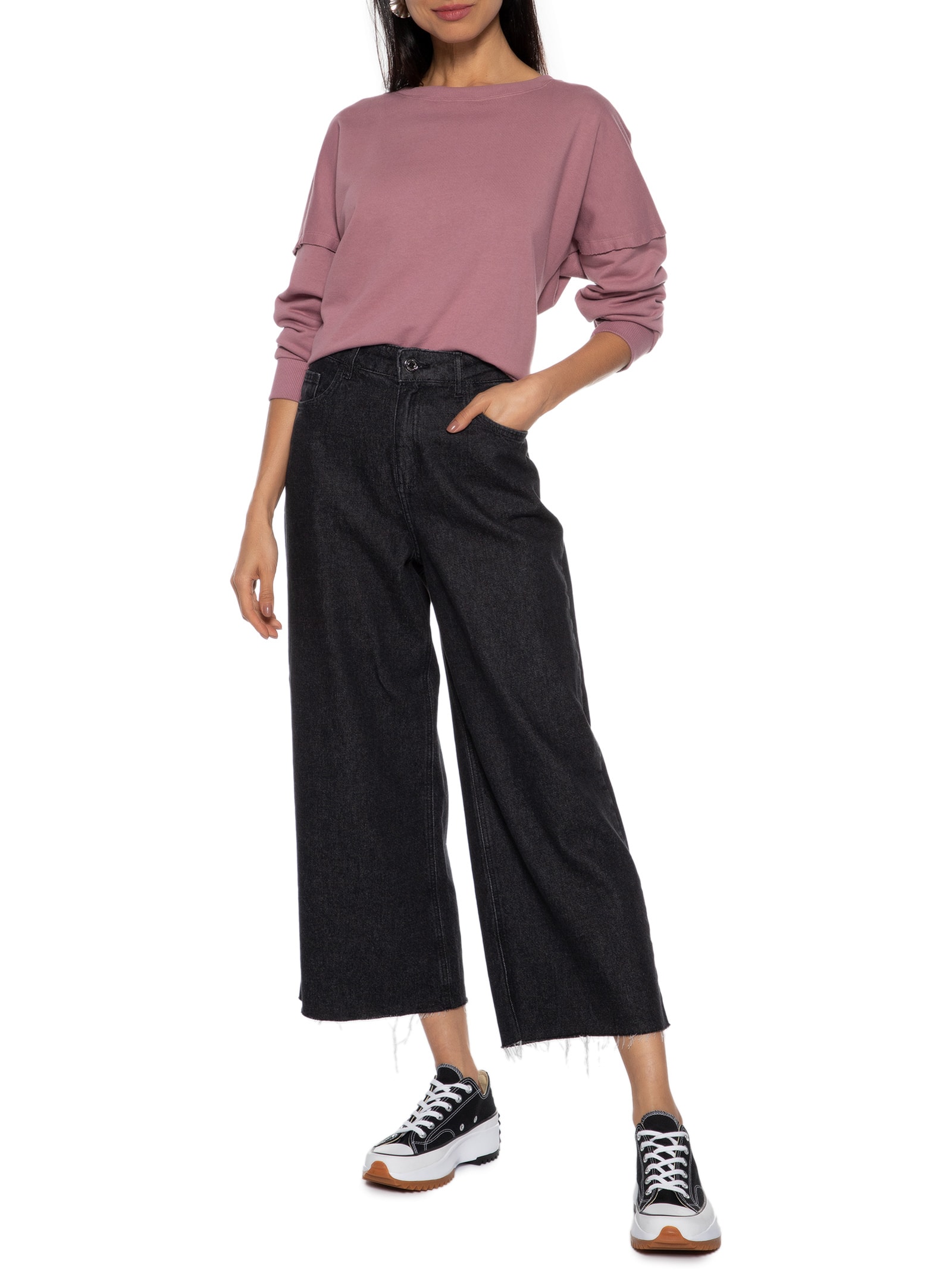 Blusa Moletom Repuxado Costas Rosa Market 33