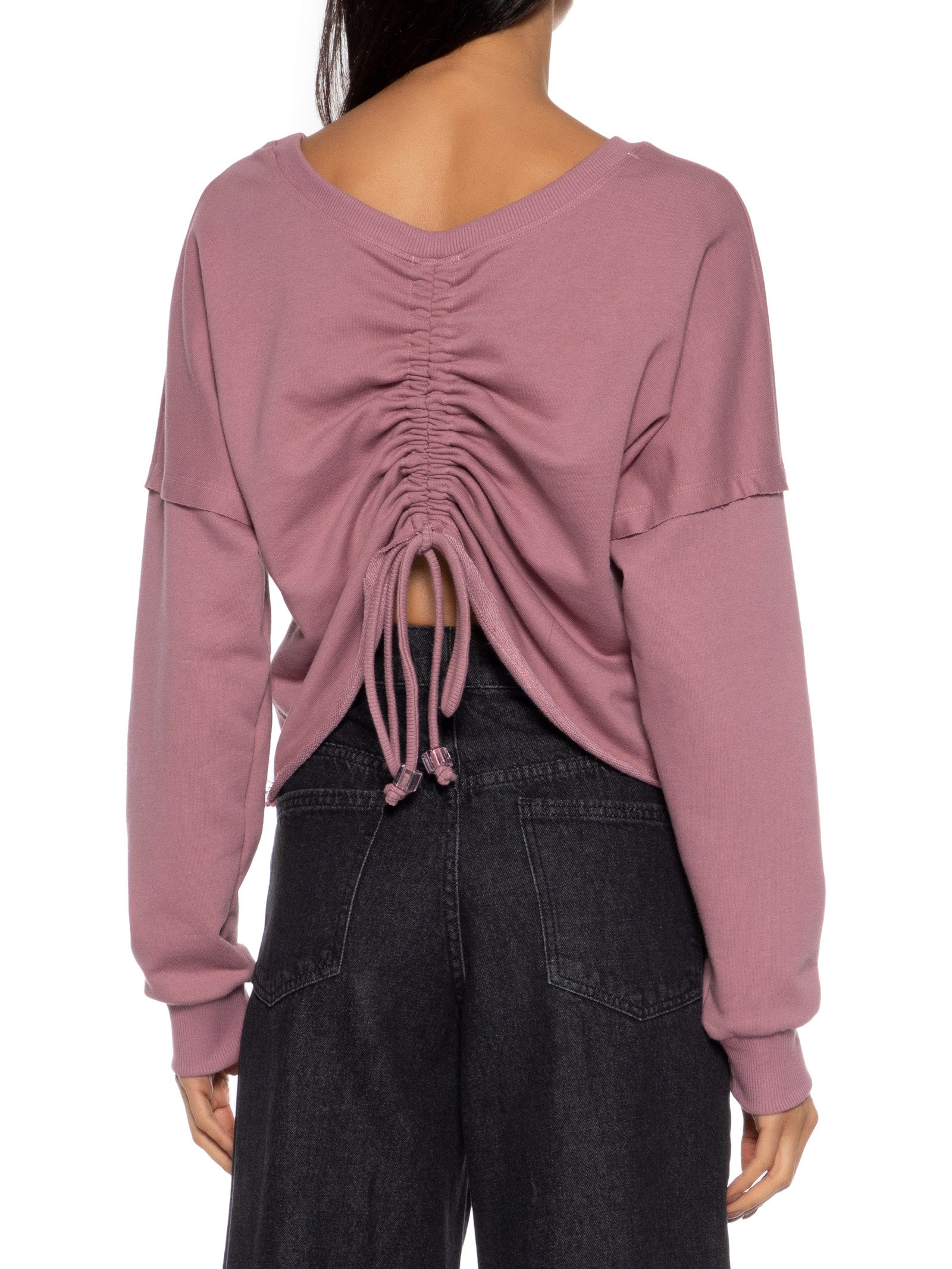 Blusa Moletom Repuxado Costas Rosa Market 33