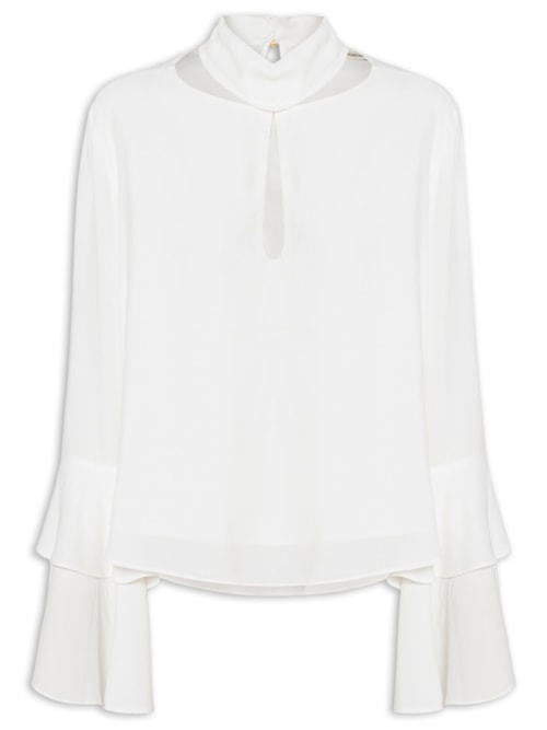 Blusa Muller Manga Longa - Branco