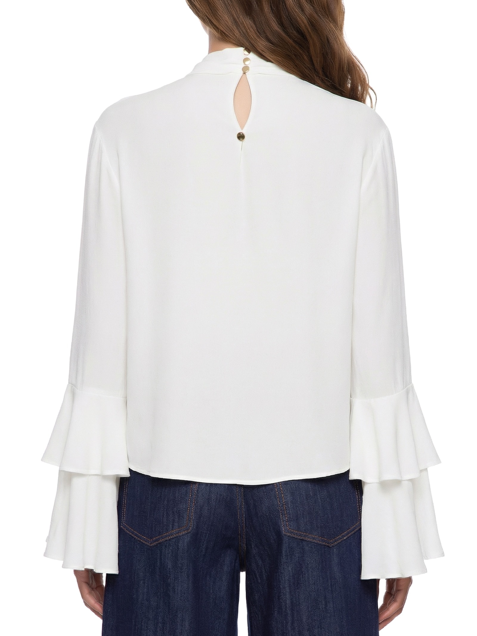 Blusa Muller Manga Longa Branco Lança Perfume