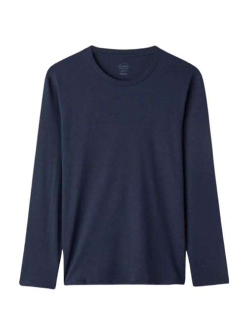 Blusa Oversized De Manga Longa Em Algodão Supima - Azul