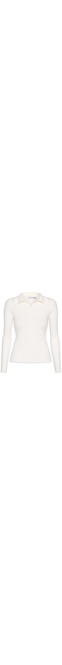 Blusa Polo Feminina Em Tricot - Off White