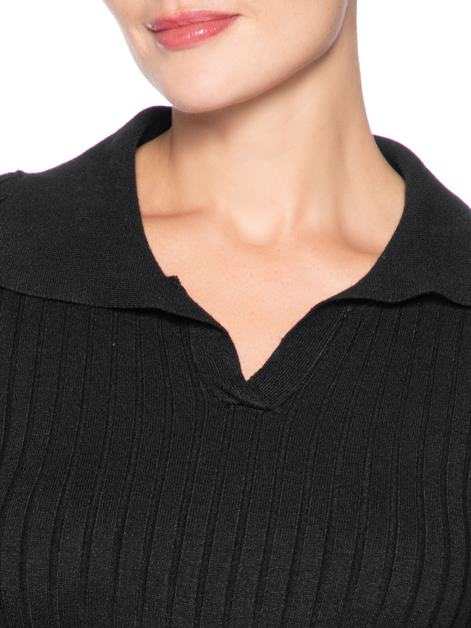 Blusa Polo Feminina Em Tricot Preto Market 33