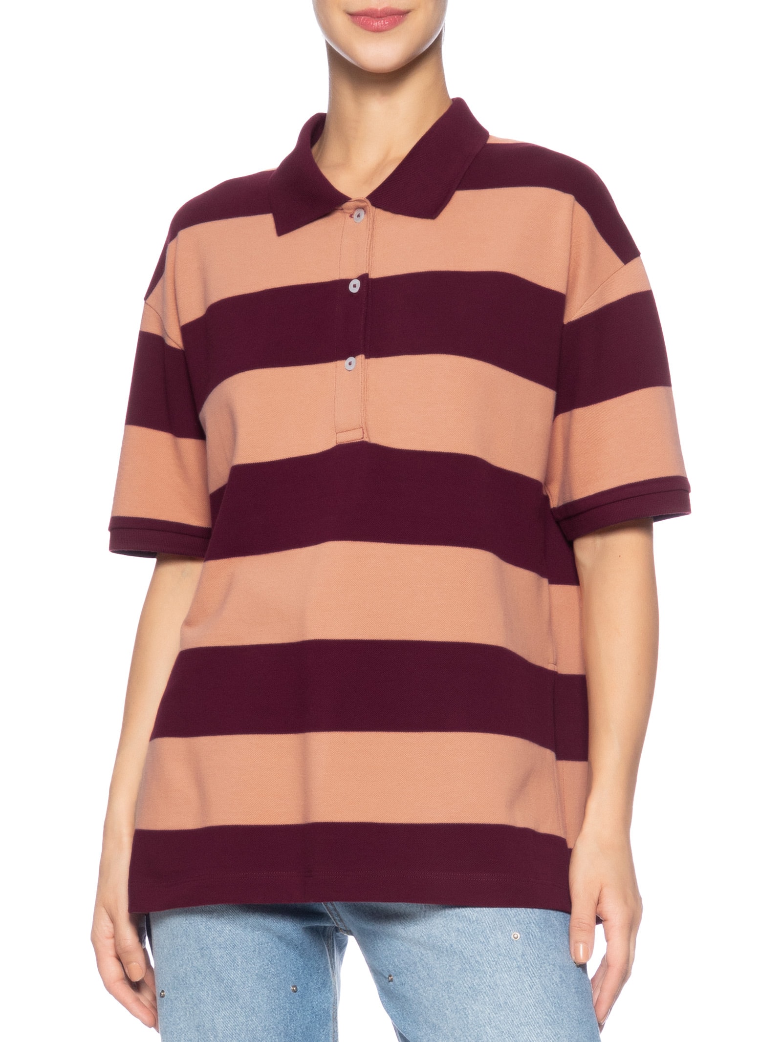 Blusa Polo Feminina Oversize Fio Tinto  Rosa Animale