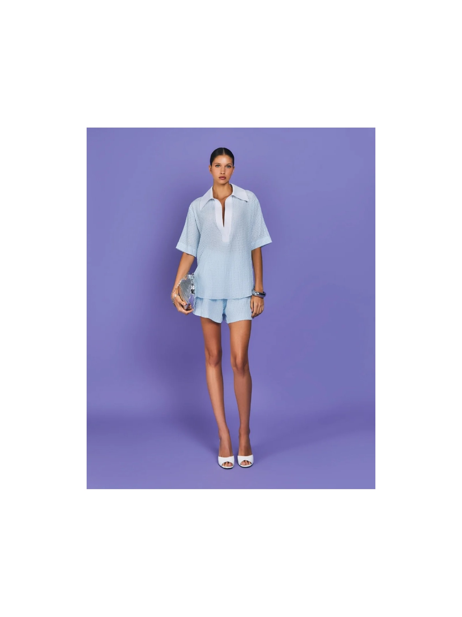 Blusa Polo Mareh Laguna Azul Shop Ginger