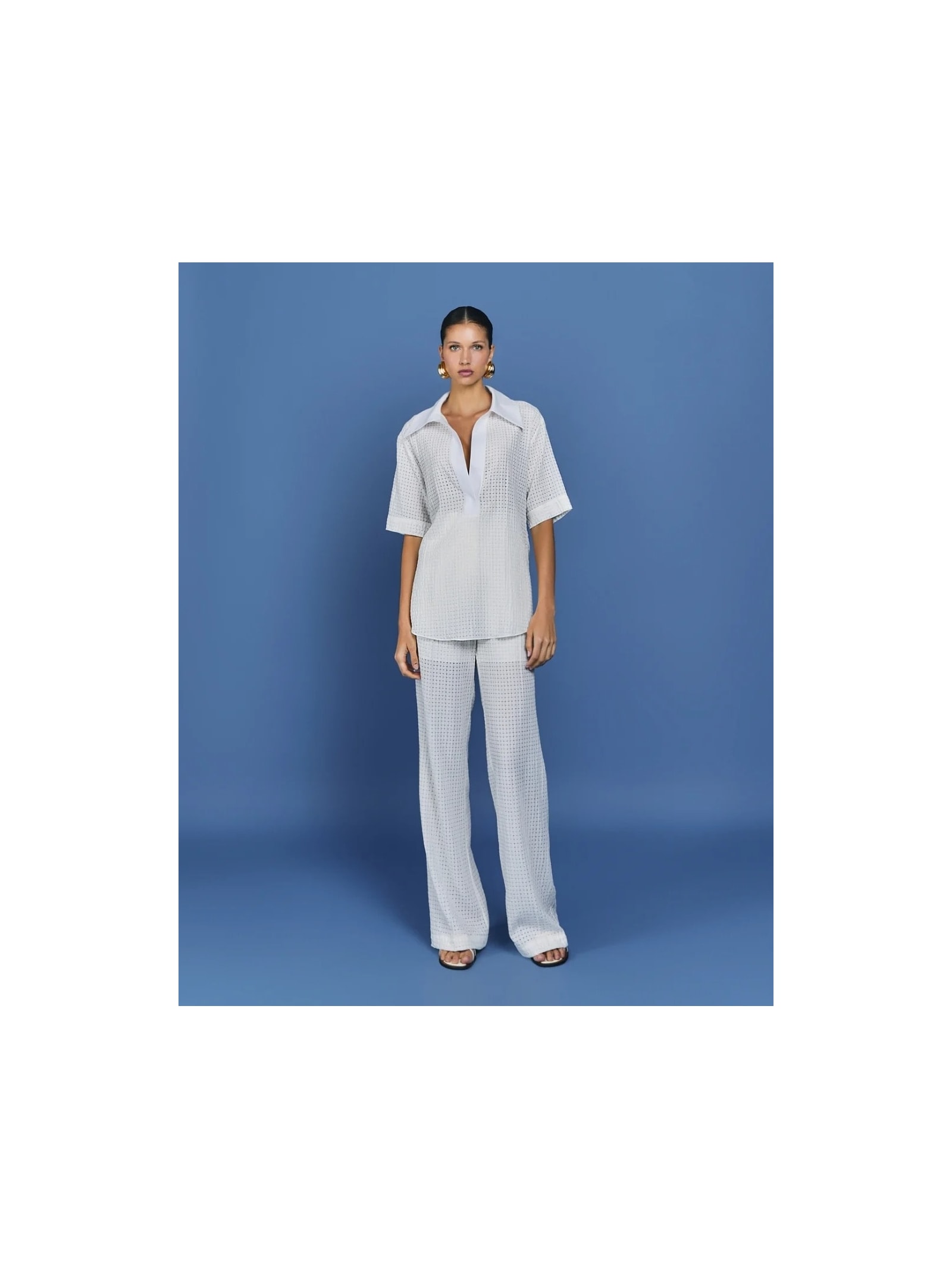 Blusa Polo Mareh Laguna Off White Shop Ginger