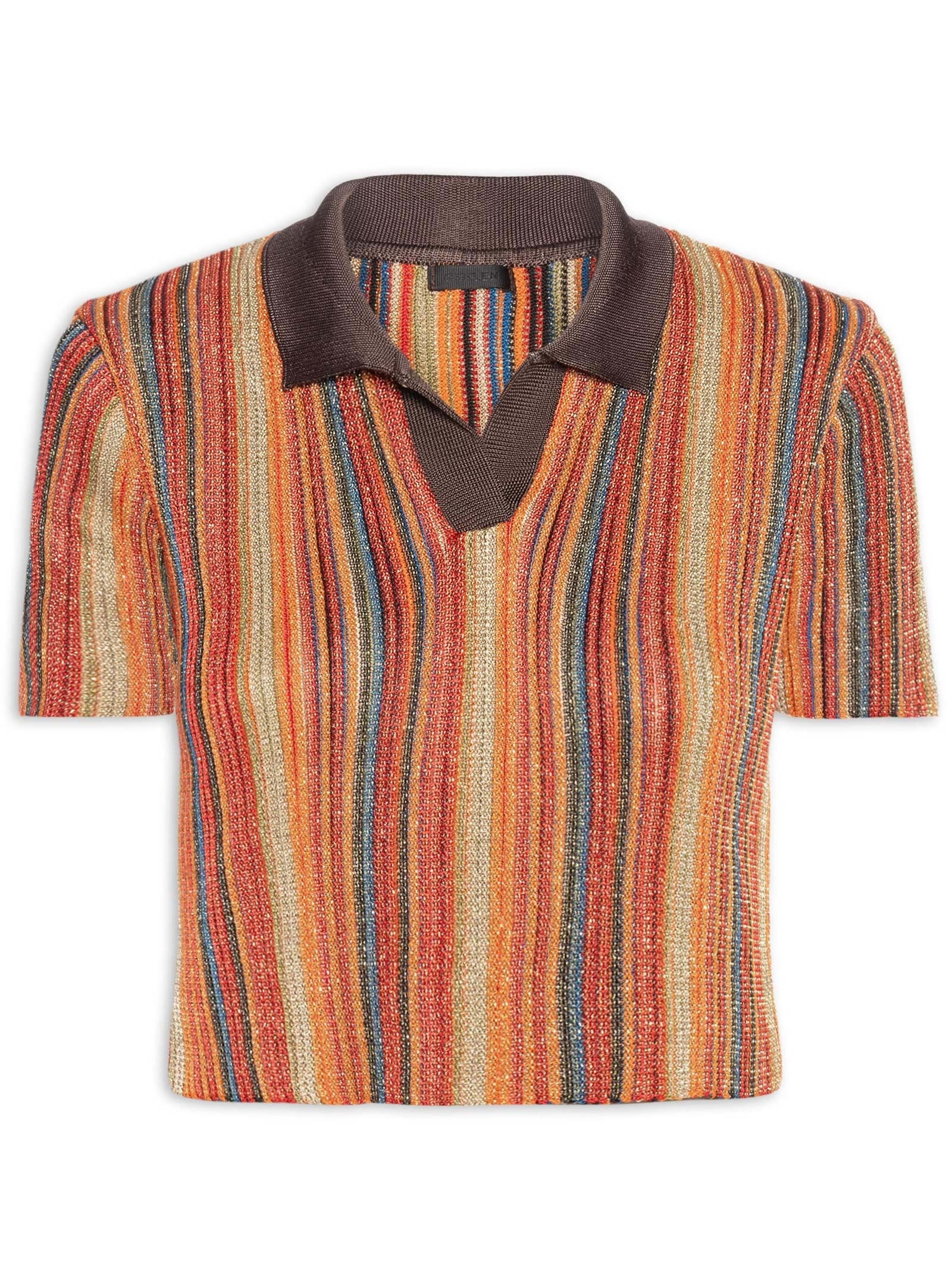 Blusa Polo Tricot Listras - Vermelho - Osklen
