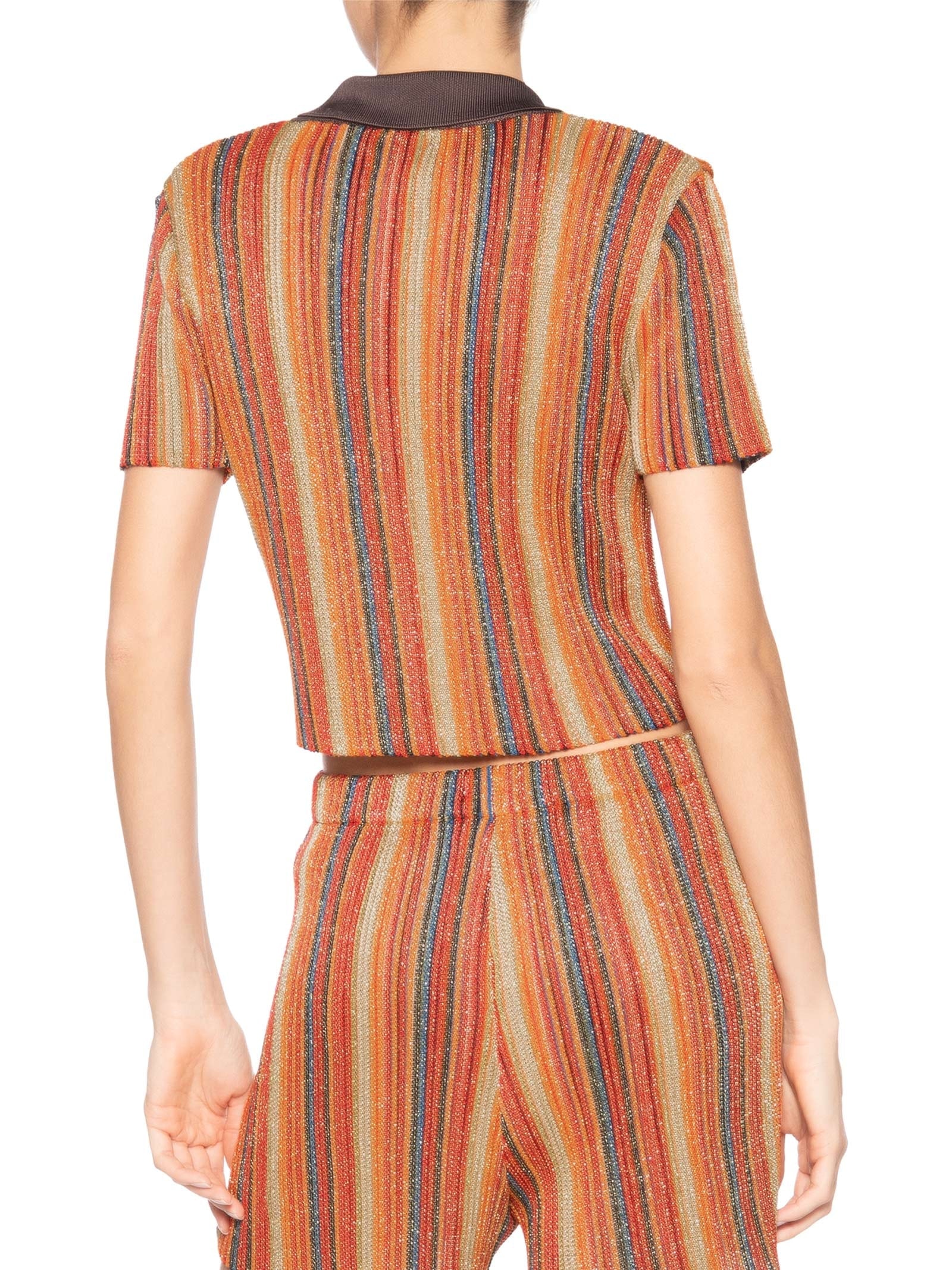 Blusa Polo Tricot Listras Vermelho Osklen