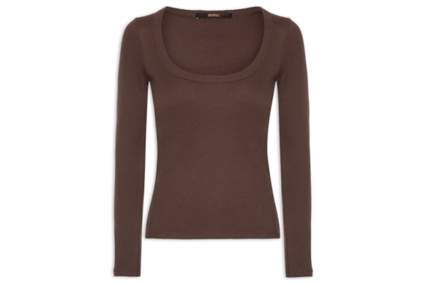 Blusa Ribana Manga Longa - Marrom