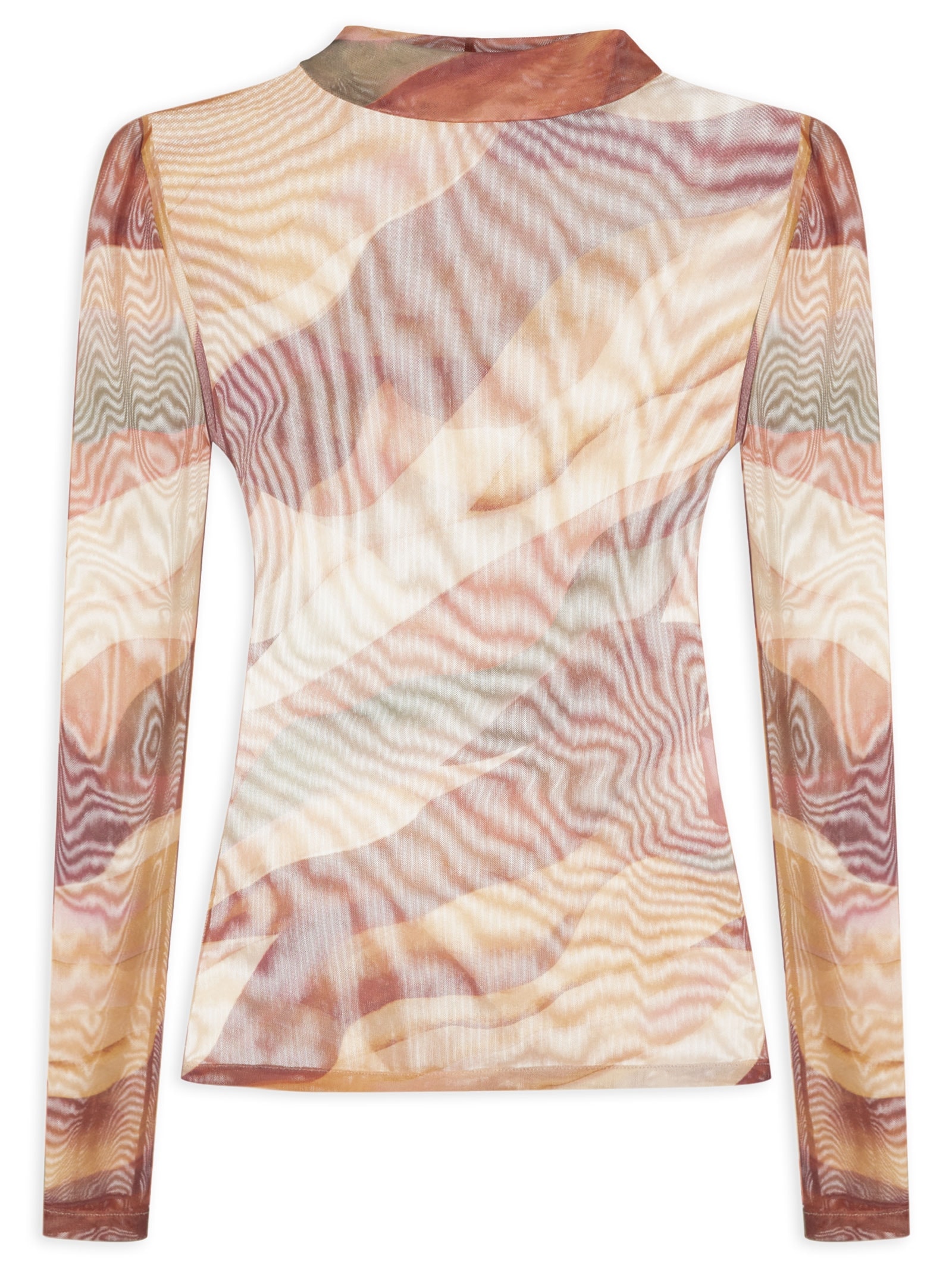 Blusa Segunda Pele Tule Estampa Dunas Rosa Dress To