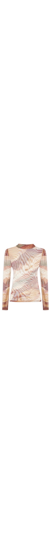 Blusa Segunda Pele Tule Estampa Dunas - Rosa