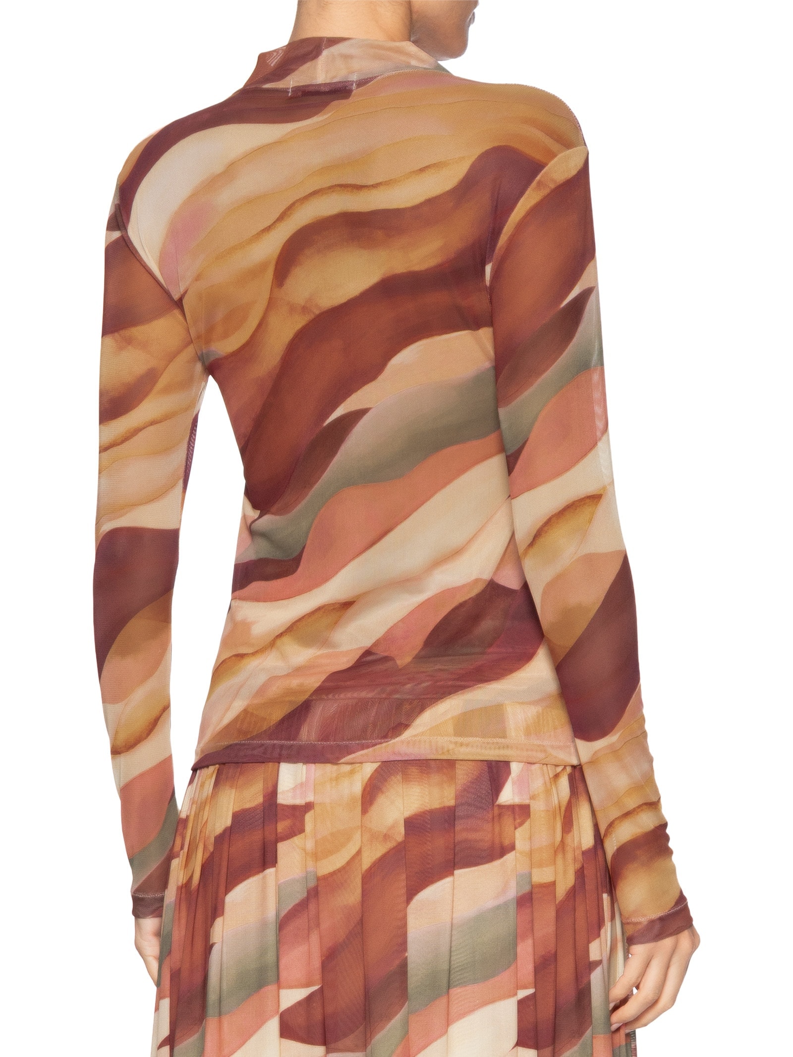 Blusa Segunda Pele Tule Estampa Dunas Rosa Dress To