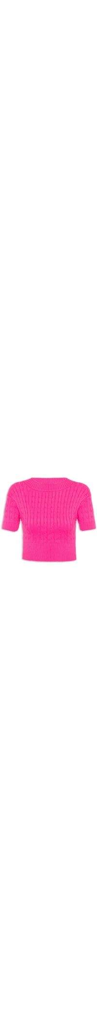Blusa Sem Manga Tricot Barra Ondulada - Rosa
