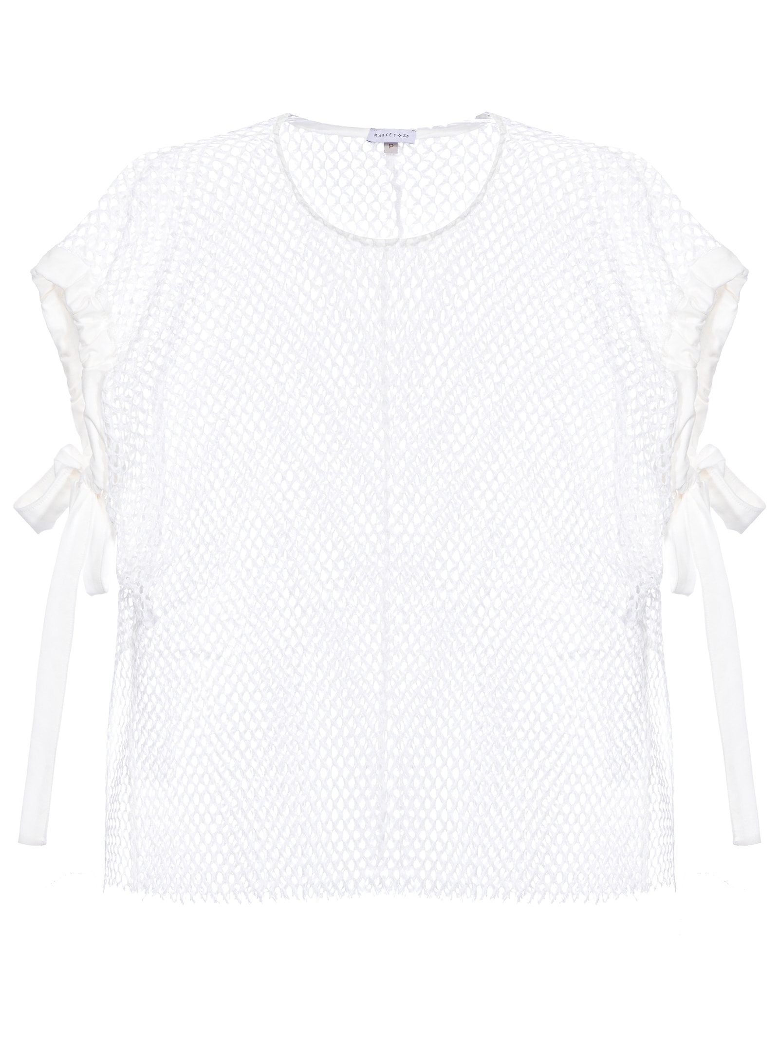 Blusa Tela Manga Laço Branco Mktbeach