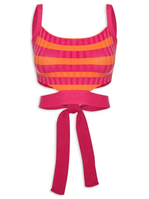 Blusa Tricot Abertura Lateral – Rosa