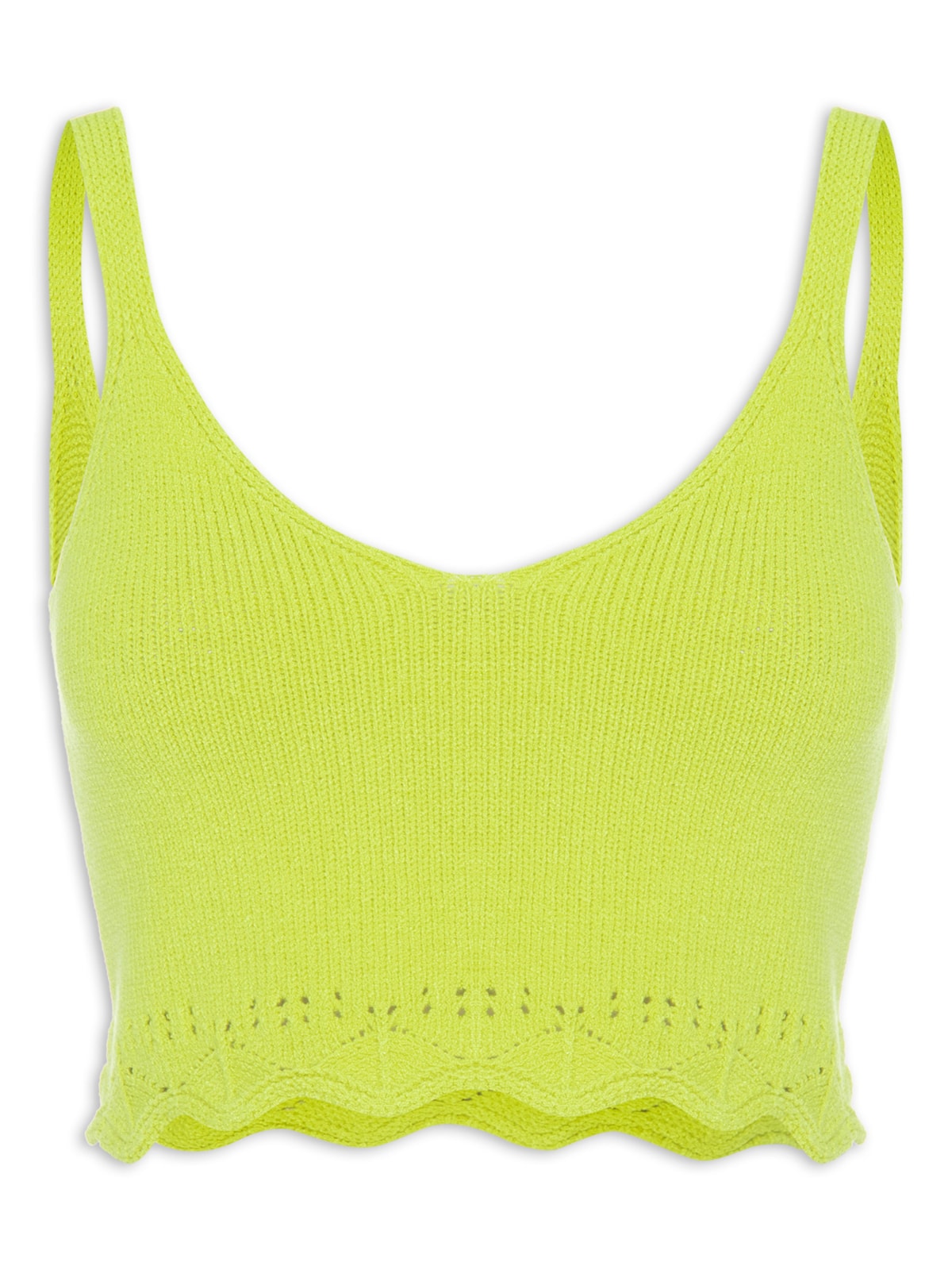 Vista 2 Blusa Tricot Cropped Barra Renda VERDE VERDE