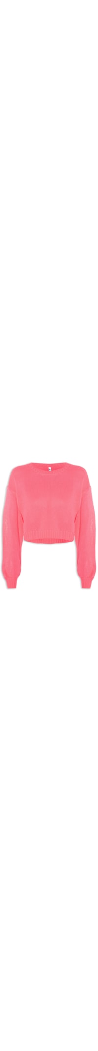 Blusa Tricot Cropped Sem Manga - Rosa