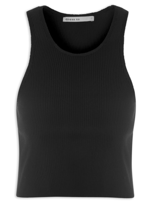 Blusa Tricot Decote Nadador – Preto