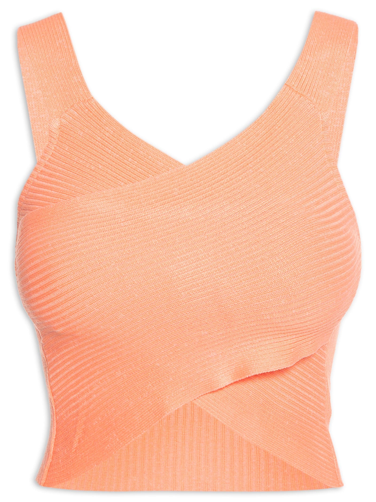 Blusa Tricot Frente Transpassada Laranja Market 33