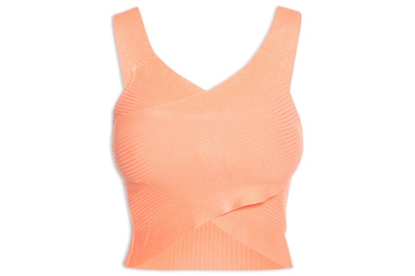Blusa Tricot Frente Transpassada - Laranja