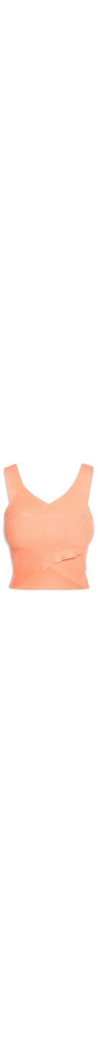 Blusa Tricot Frente Transpassada - Laranja