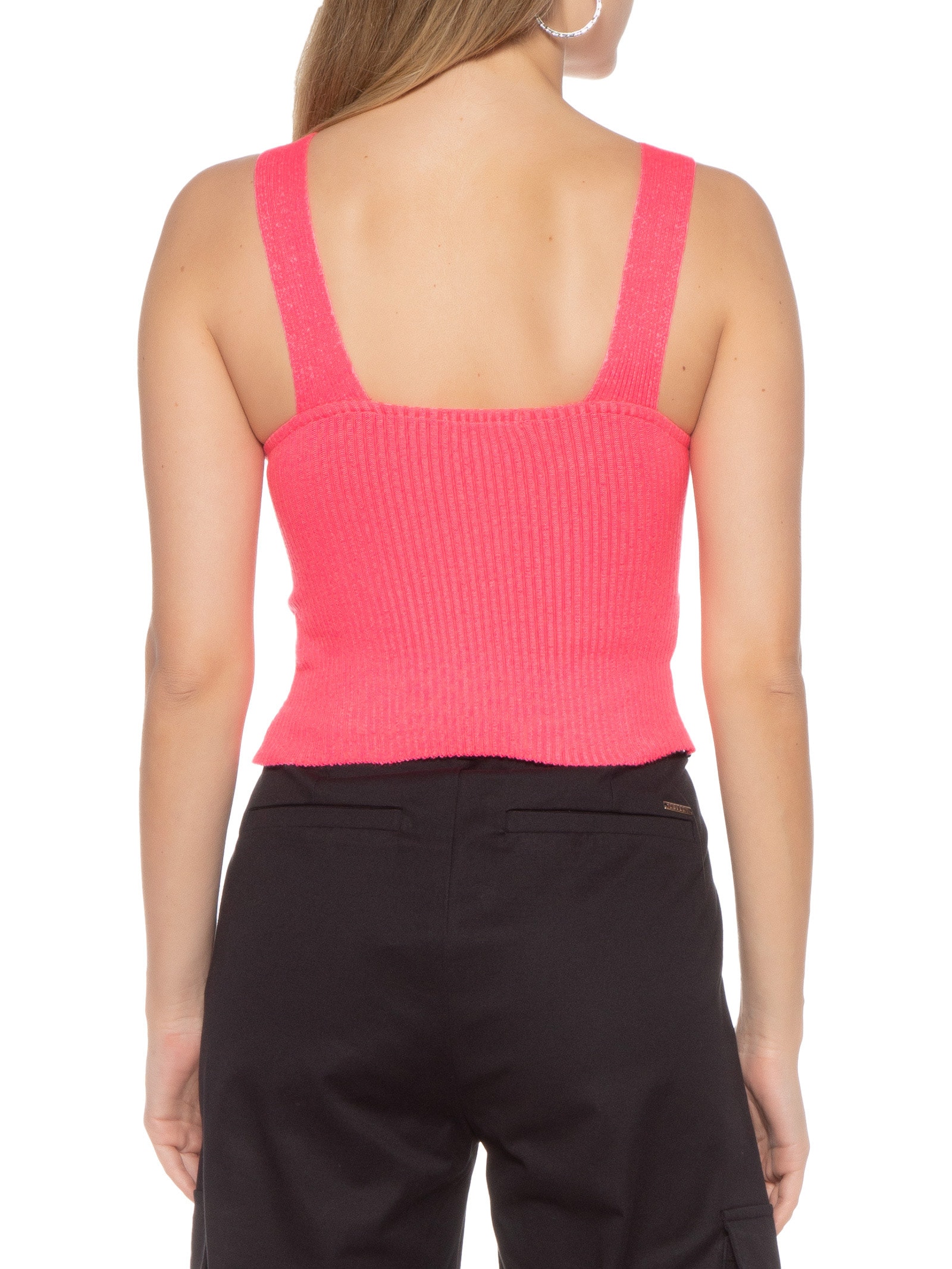 Blusa Tricot Frente Transpassada  Rosa Market 33