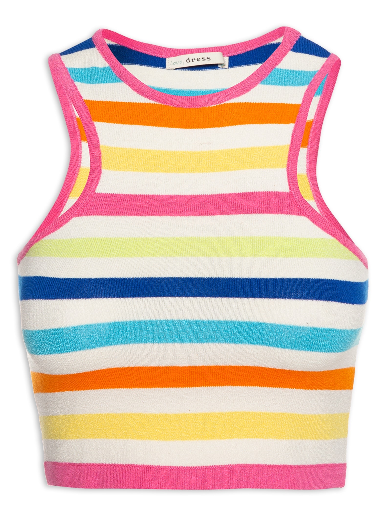 Blusa Tricot Listra Color Branco Dress To