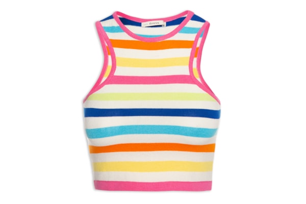 Blusa Tricot Listra Color - Branco