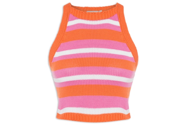 Blusa Tricot Listrada - Laranja