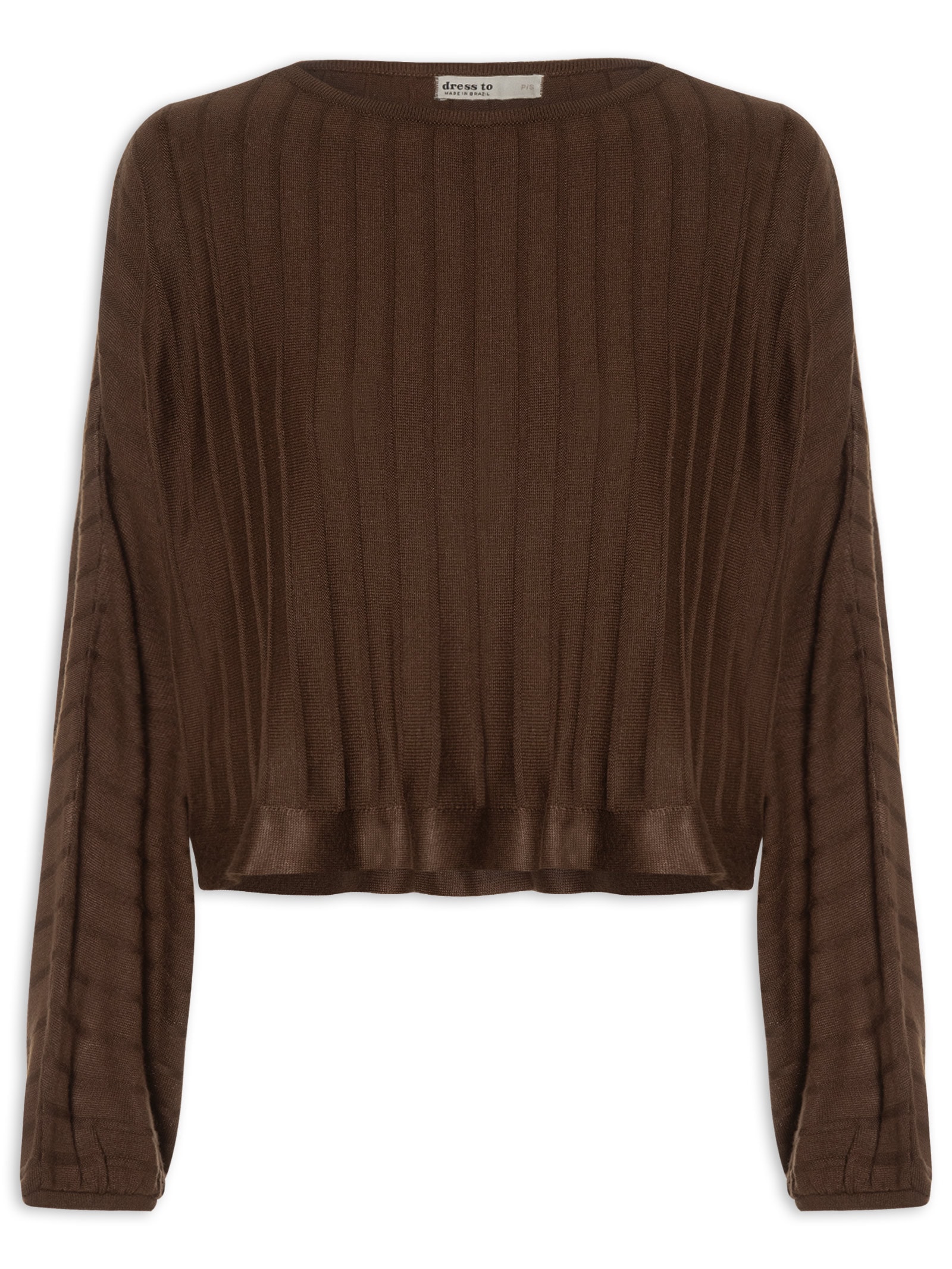 Blusa Tricot Nervuras Feminina – Marrom Dress To