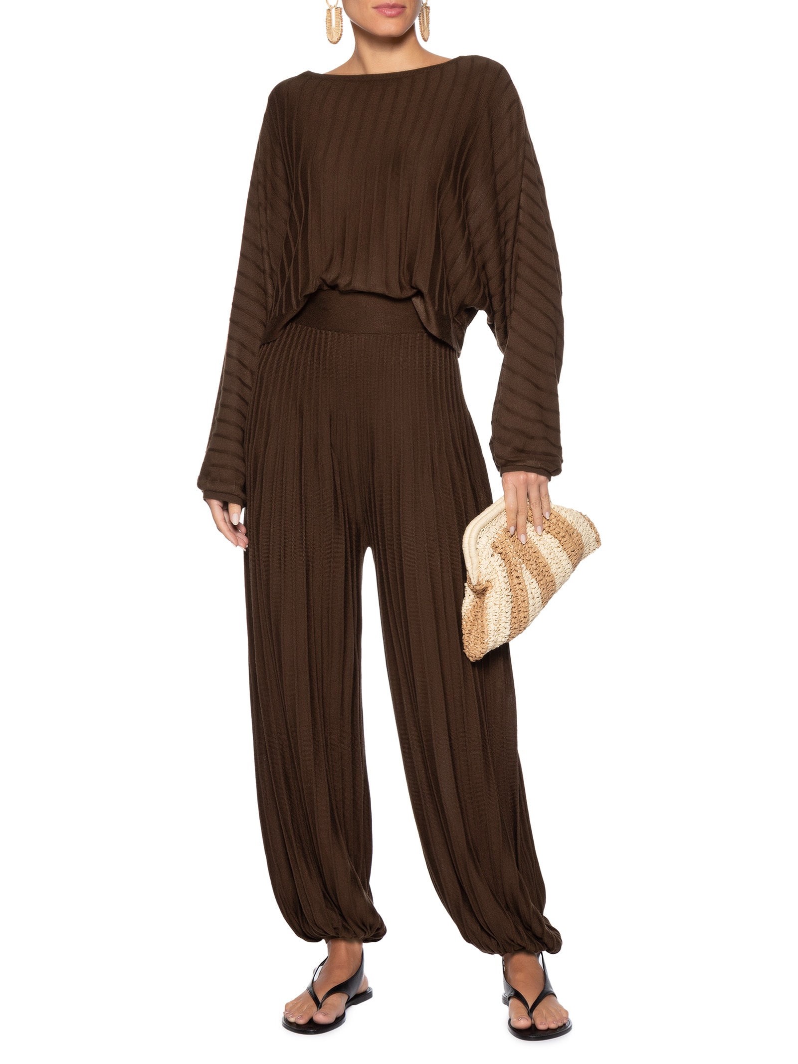 Blusa Tricot Nervuras Feminina – Marrom Dress To