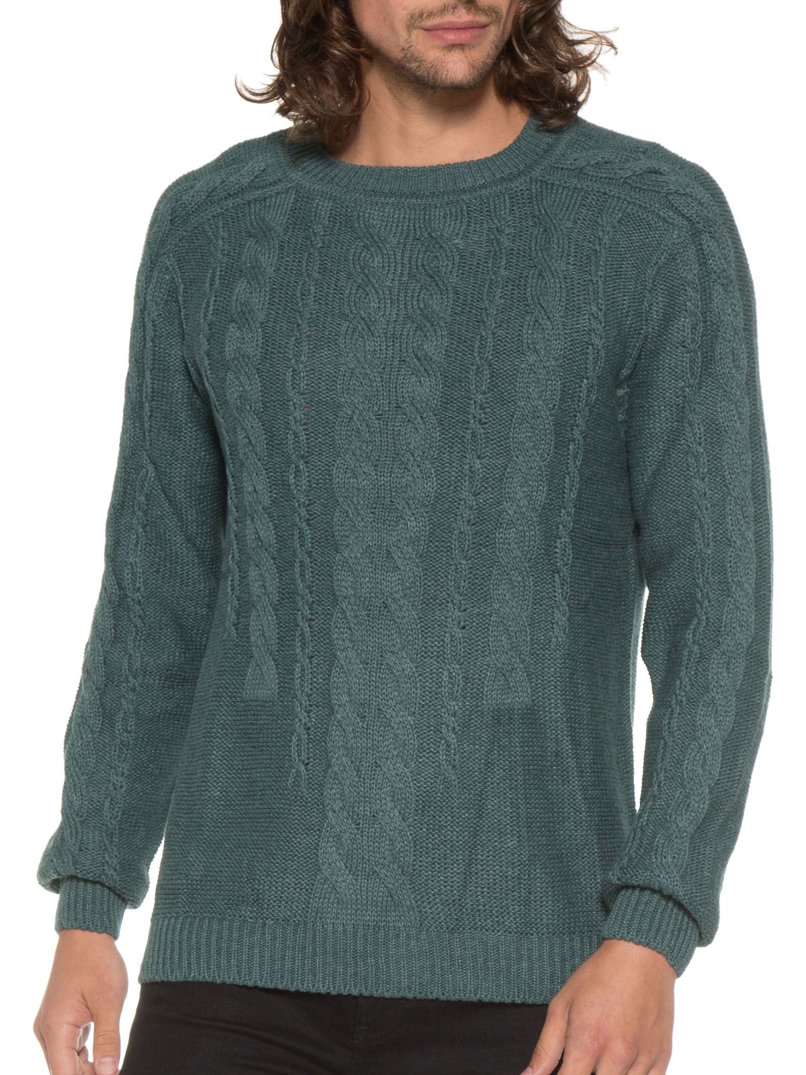 Blusa Tricot Trançado Verde Basiq Men