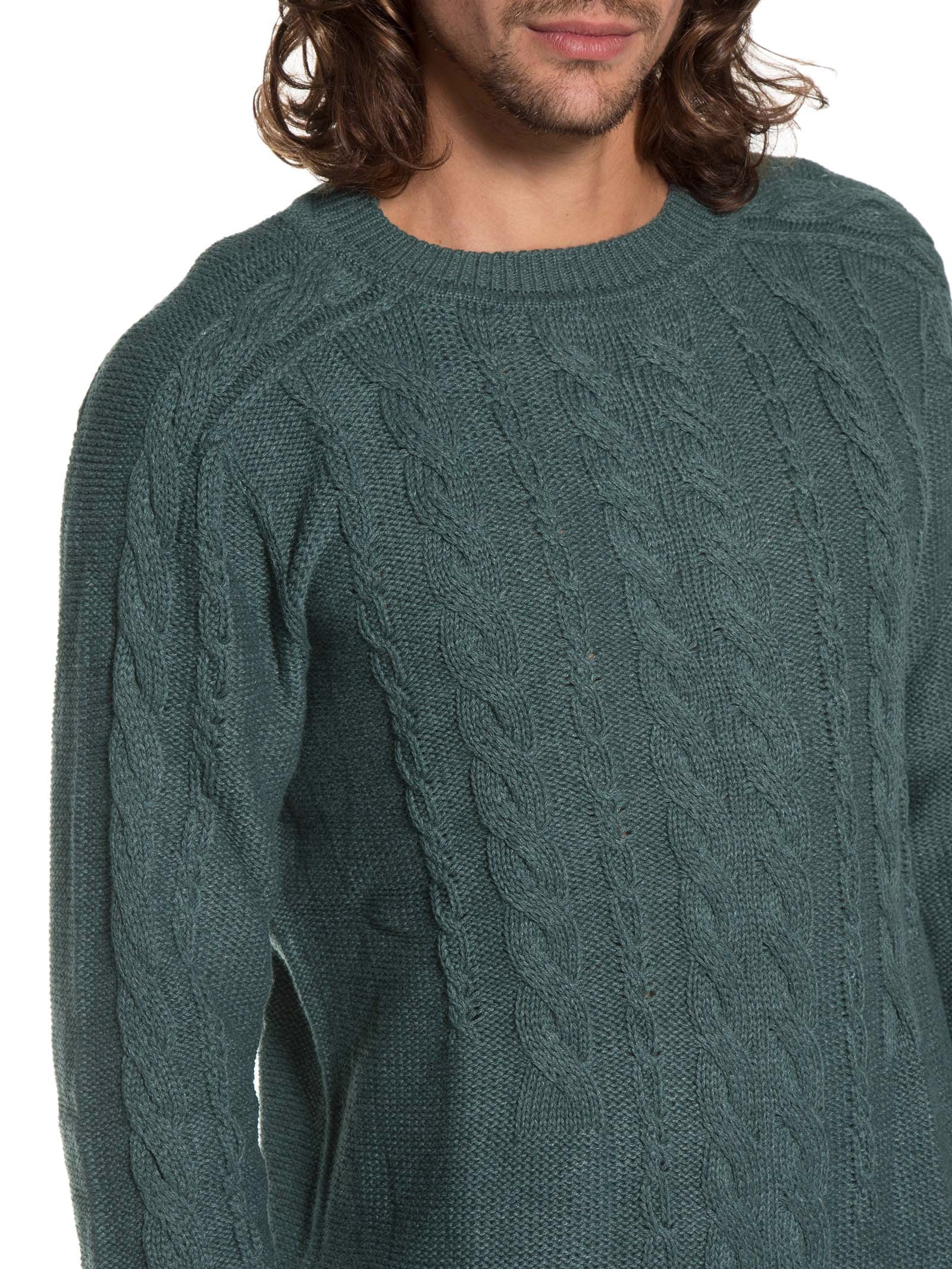 Blusa Tricot Trançado Verde Basiq Men