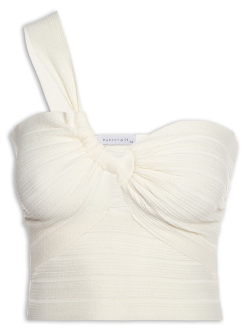 Blusa Tricot Um Ombro Só - Off White