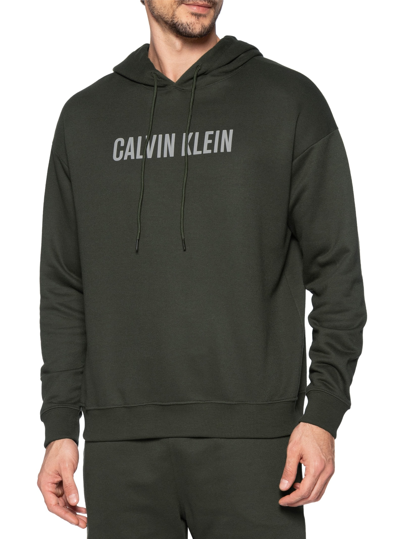 Blusão De Moletom Masculino Com Capuz Intense Power Verde Calvin Klein Underwear