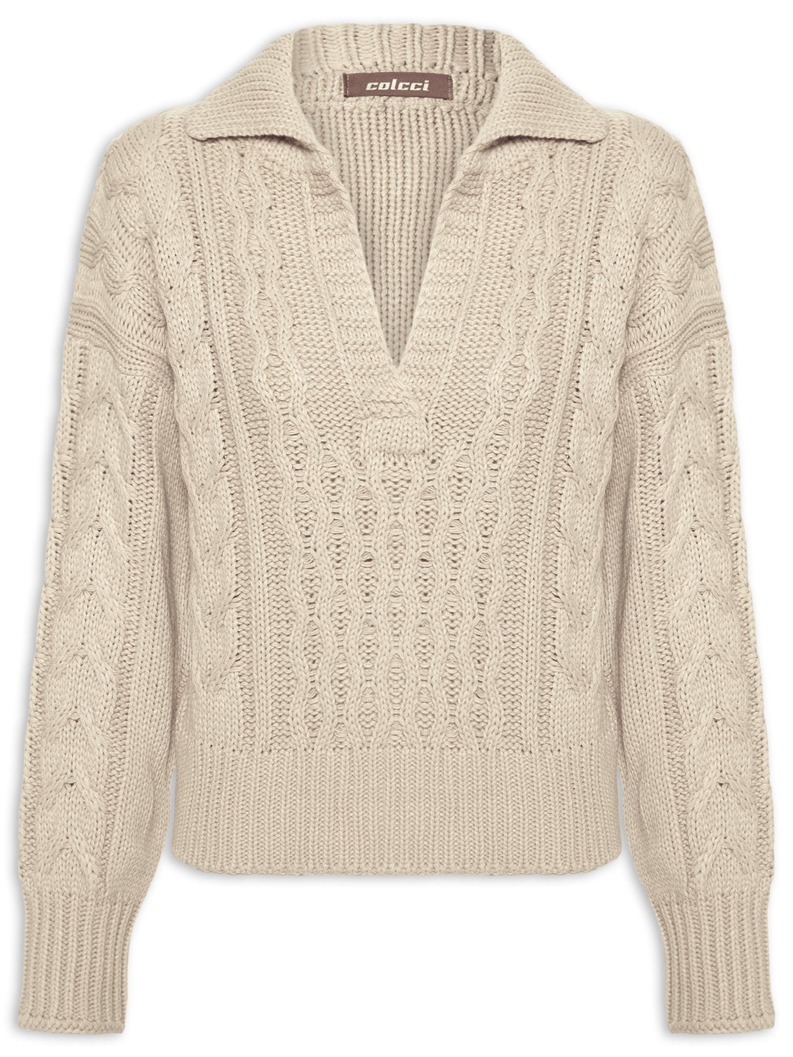 Blusão Feminina Tricô Bege Colcci