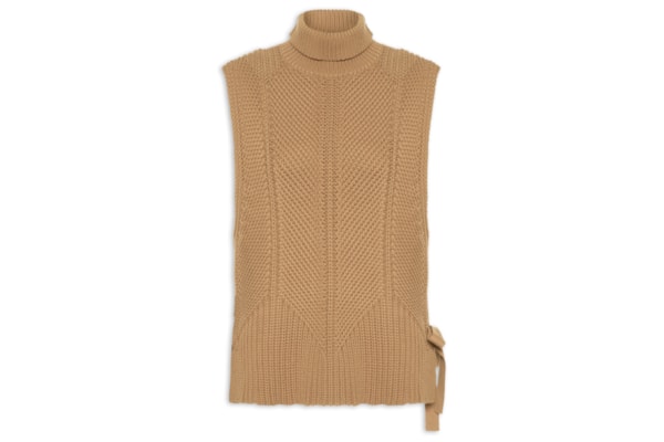 Blusão Feminino Gola Alta em Tricot - Marrom