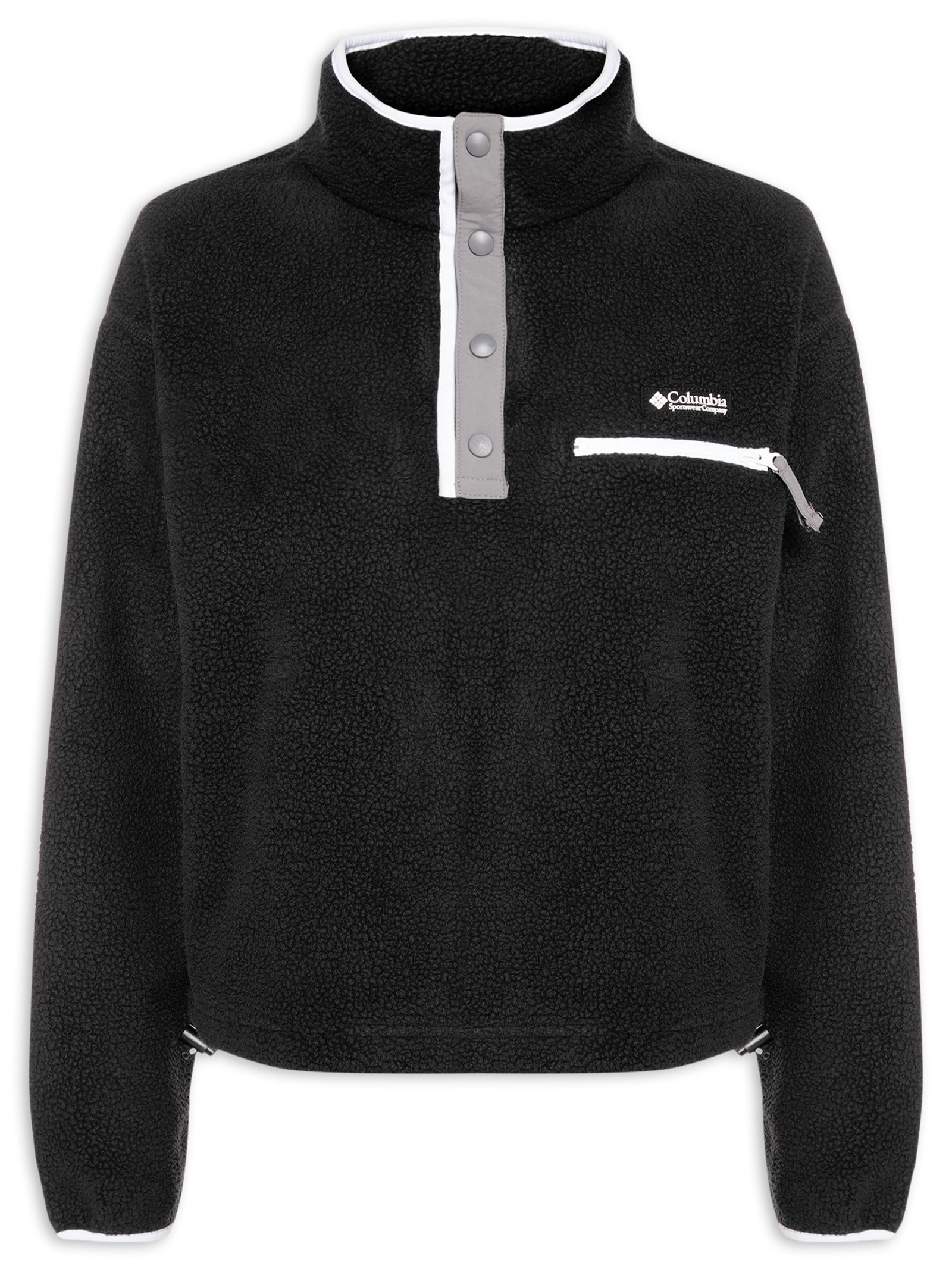 Blusão Feminino Helvetia II Cropped Half Snap Fle - Preto - Columbia