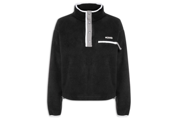 Blusão Feminino Helvetia II Cropped Half Snap Fle - Preto